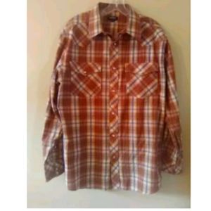 Gioberti Western Pearl Snap Button Front Shirt. Size Large Long Sleeve.